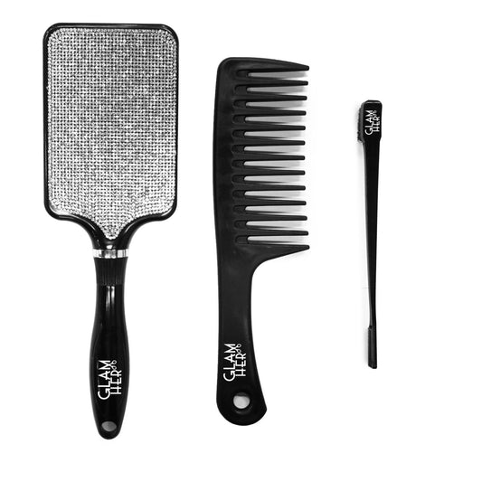 GlamHer "Tangle Ease" Detangling Brush Set